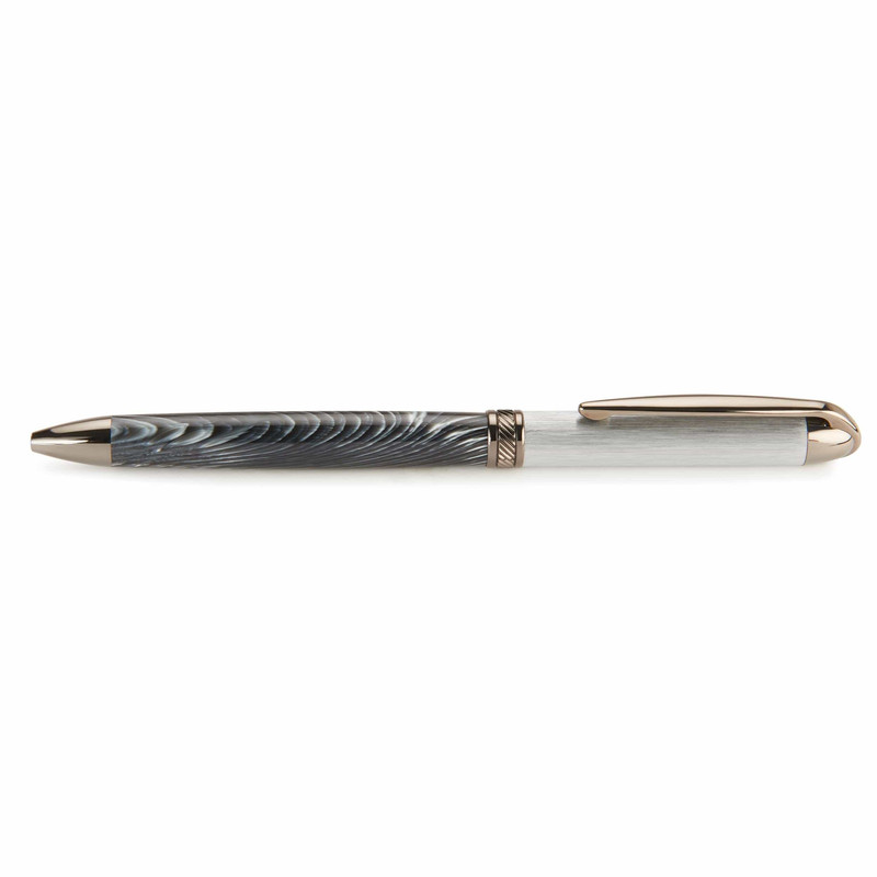 7 mm Slim Style Hybrid Twist Ballpoint Pen Kit - Brushed Chrome & Gunmetal